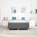 vidaXL Boxrugós ágy Sötétszürke és Fehér és Sötétszürke 140 x 200 cm