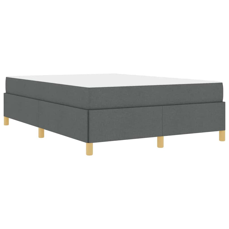 vidaXL Boxrugós ágy Sötétszürke és Fehér és Sötétszürke 140 x 200 cm
