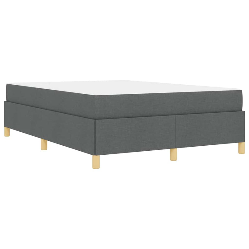 vidaXL Boxrugós ágy Sötétszürke és Fehér és Sötétszürke 140 x 200 cm