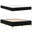 vidaXL Boxrugós ágy Fekete és fehér és fekete 140 x 200 cm szövet