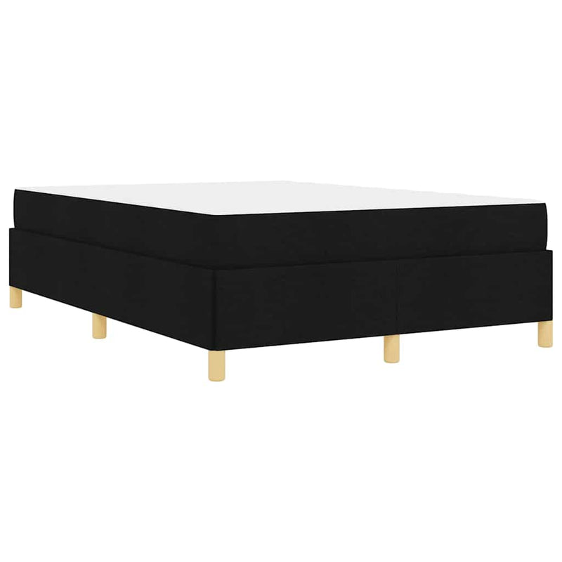 vidaXL Boxrugós ágy Fekete és fehér és fekete 140 x 200 cm szövet