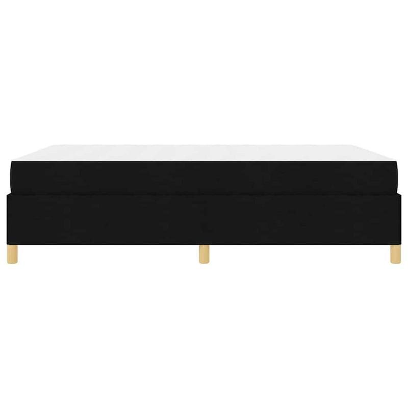 vidaXL Boxrugós ágy Fekete és fehér és fekete 140 x 200 cm szövet