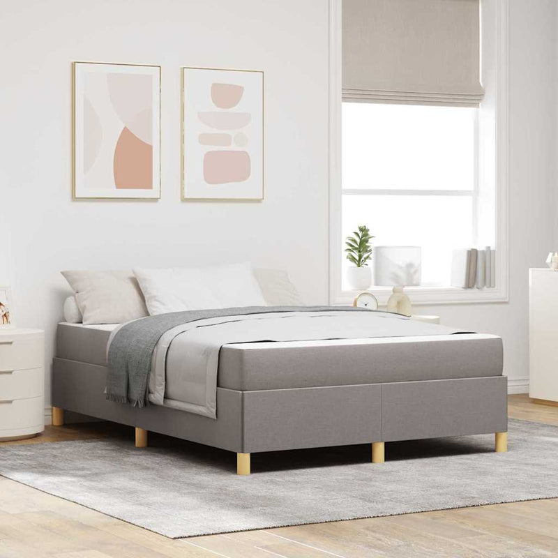 vidaXL Boxrugós ágy matracmal Taupe és Bézs és Fehér 140 x 200 cm Hab