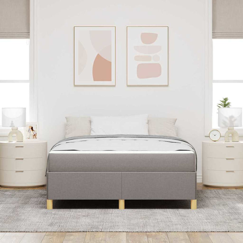 vidaXL Boxrugós ágy matracmal Taupe és Bézs és Fehér 140 x 200 cm Hab