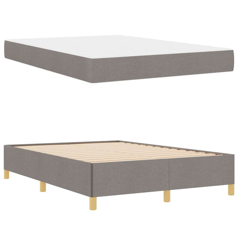 vidaXL Boxrugós ágy matracmal Taupe és Bézs és Fehér 140 x 200 cm Hab