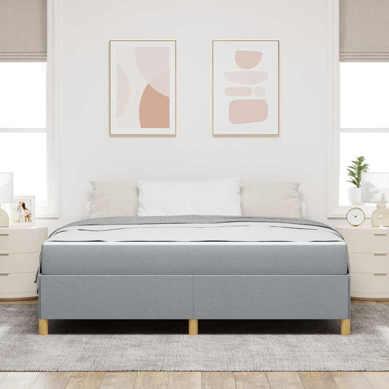 vidaXL Boxrugós ágy Világosszürke és Fehér 180 x 200 cm szövet