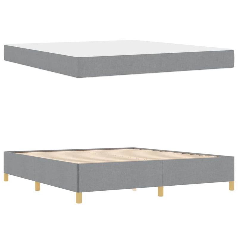 vidaXL Boxrugós ágy Világosszürke és Fehér 180 x 200 cm szövet