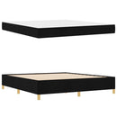 vidaXL Boxrugós ágy Fekete és fehér és fekete 180 x 200 cm szövet