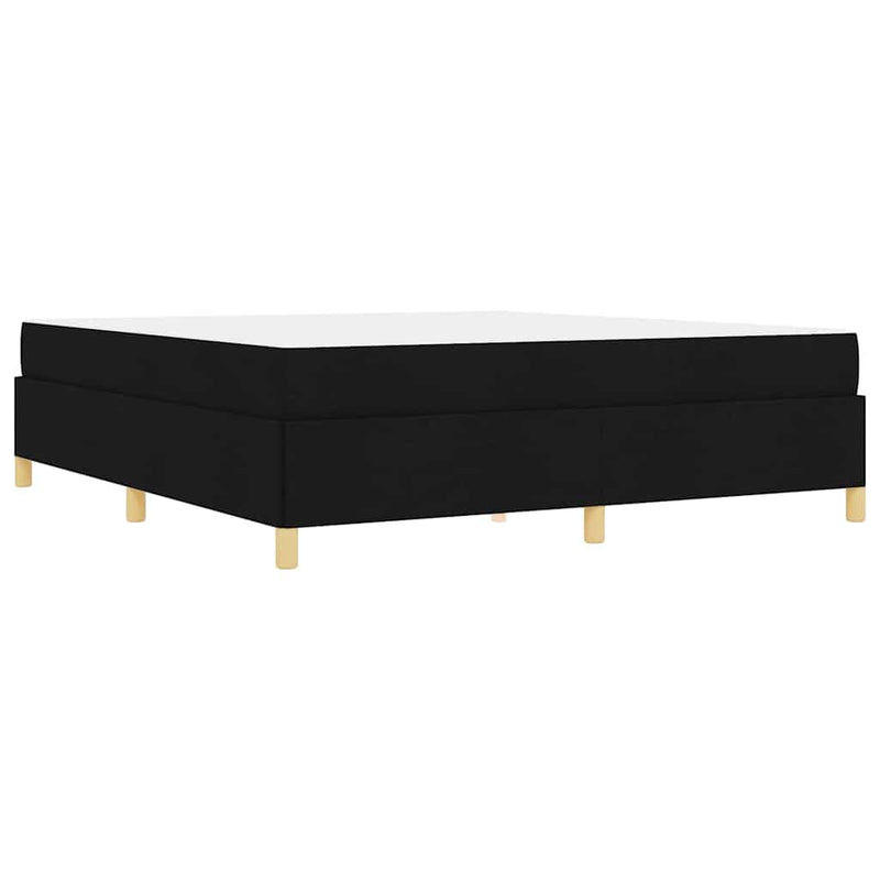 vidaXL Boxrugós ágy Fekete és fehér és fekete 180 x 200 cm szövet