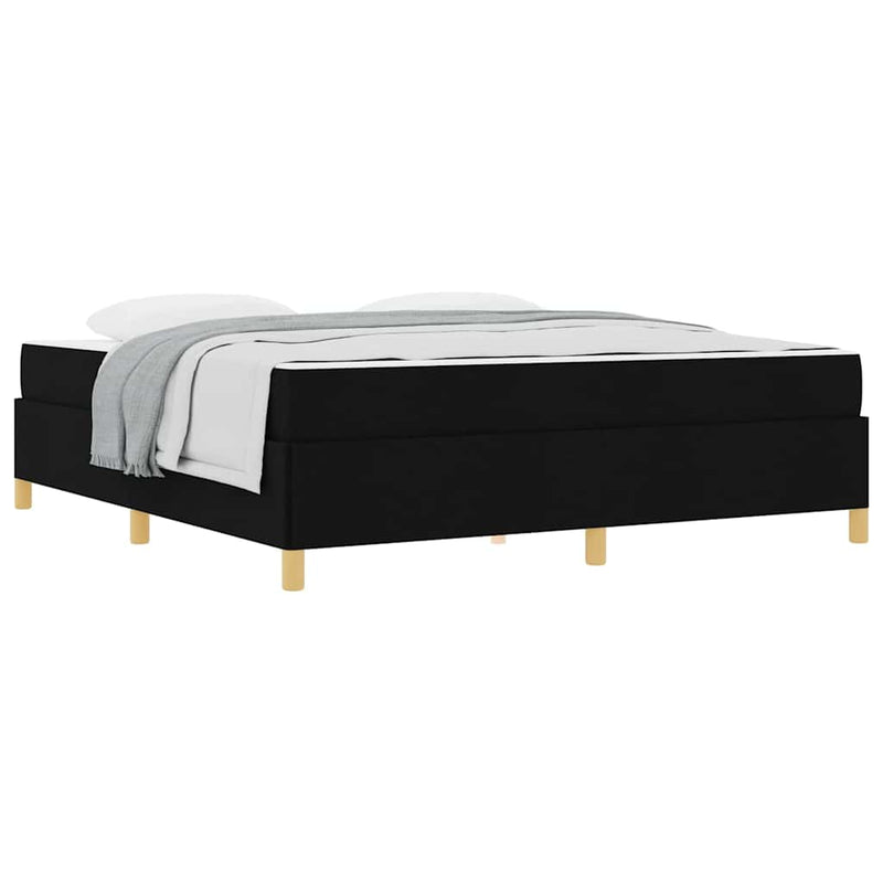 vidaXL Boxrugós ágy Fekete és fehér és fekete 180 x 200 cm szövet