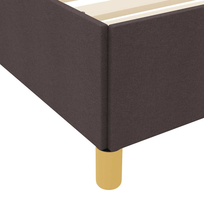 vidaXL Boxrugós ágy matracmal Sötétbarna és fehér 180 x 200 cm szövet