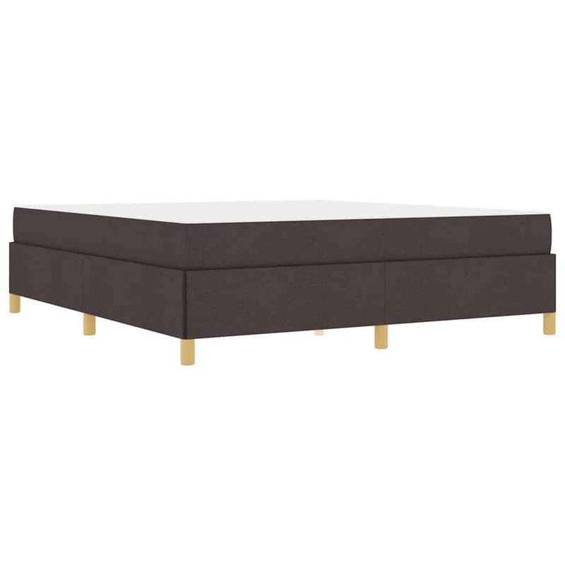 vidaXL Boxrugós ágy matracmal Sötétbarna és fehér 180 x 200 cm szövet