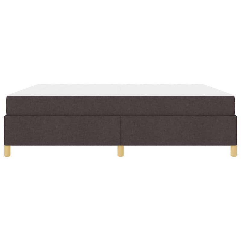 vidaXL Boxrugós ágy matracmal Sötétbarna és fehér 180 x 200 cm szövet