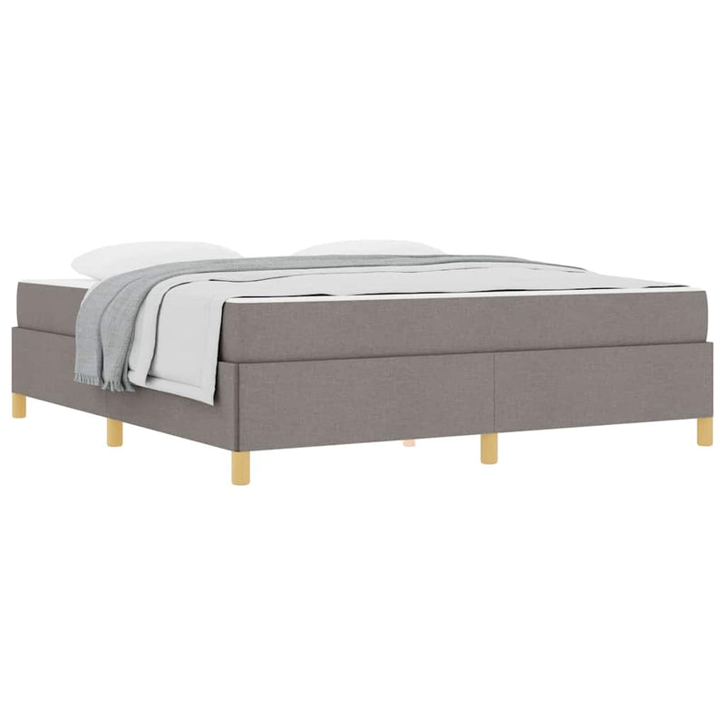 vidaXL Boxrugós ágy matracmal Taupe és fehér 180 x 200 cm szövet