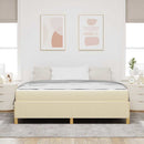 vidaXL Boxrugós ágy Krém és Bézs és Fehér 180 x 200 cm szövet