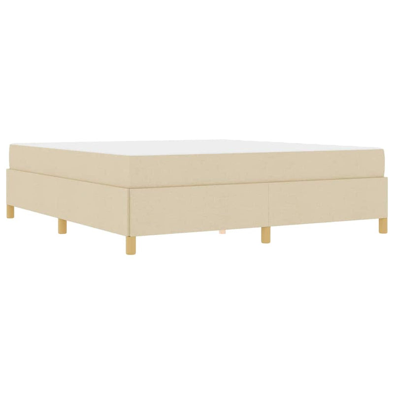 vidaXL Boxrugós ágy Krém és Bézs és Fehér 180 x 200 cm szövet