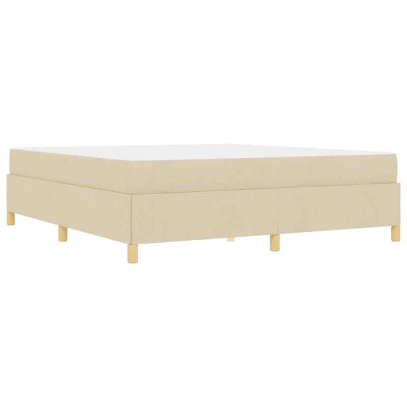 vidaXL Boxrugós ágy Krém és Bézs és Fehér 180 x 200 cm szövet