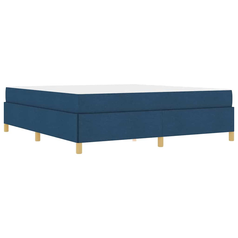 vidaXL Boxrugós ágy matracmal Kék és Fehér 180 x 200 cm szövet