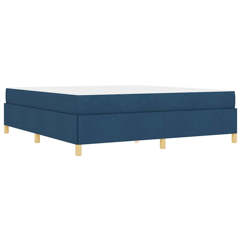 vidaXL Boxrugós ágy matracmal Kék és Fehér 180 x 200 cm szövet