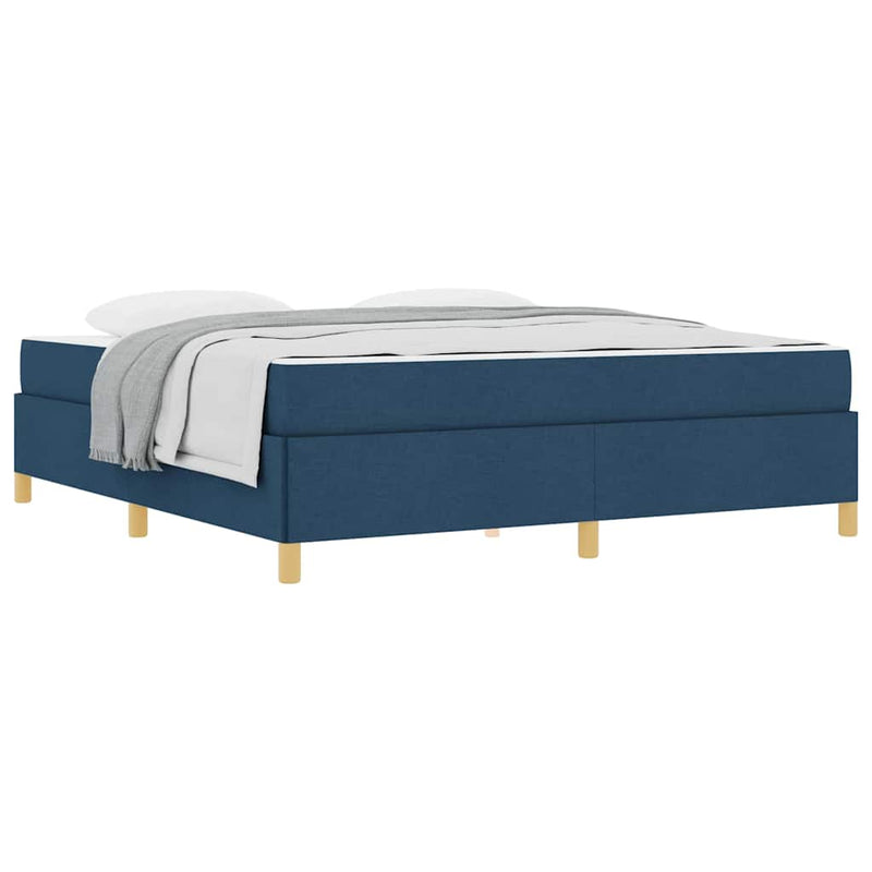 vidaXL Boxrugós ágy matracmal Kék és Fehér 180 x 200 cm szövet