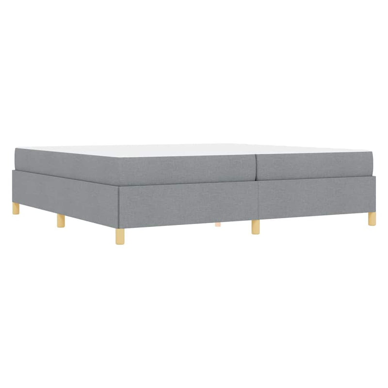 vidaXL Boxrugós ágy Világosszürke és Fehér 200 x 200 cm szövet