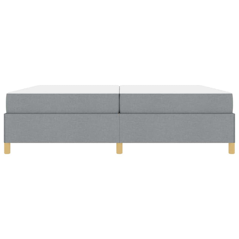 vidaXL Boxrugós ágy Világosszürke és Fehér 200 x 200 cm szövet