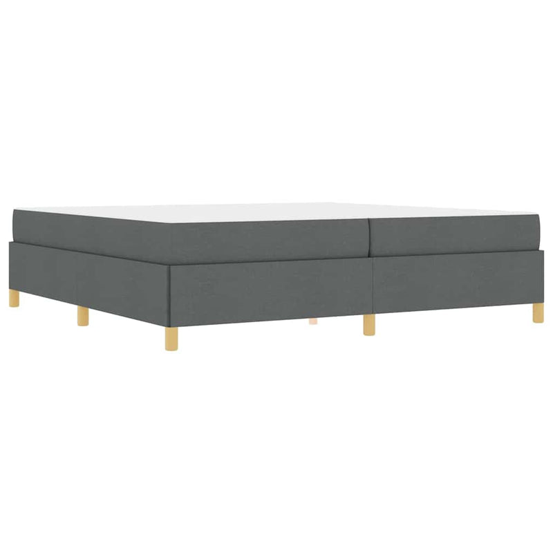 vidaXL Boxrugós ágy matracmal Sötétszürke 200 x 200 cm szövet