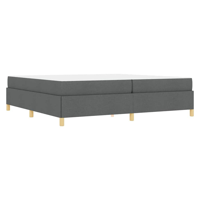 vidaXL Boxrugós ágy matracmal Sötétszürke 200 x 200 cm szövet
