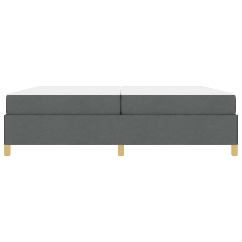 vidaXL Boxrugós ágy matracmal Sötétszürke 200 x 200 cm szövet