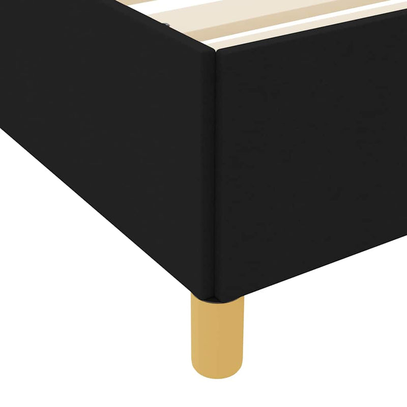 vidaXL Boxrugós ágy Fekete és fehér és fekete 200 x 200 cm szövet