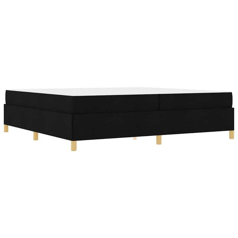 vidaXL Boxrugós ágy Fekete és fehér és fekete 200 x 200 cm szövet