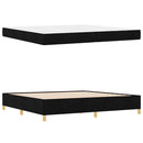 vidaXL Boxrugós ágy Fekete és fehér és fekete 200 x 200 cm szövet