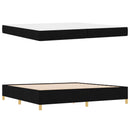 vidaXL Ágykeret matracmal Fekete 200 x 200 cm szövet