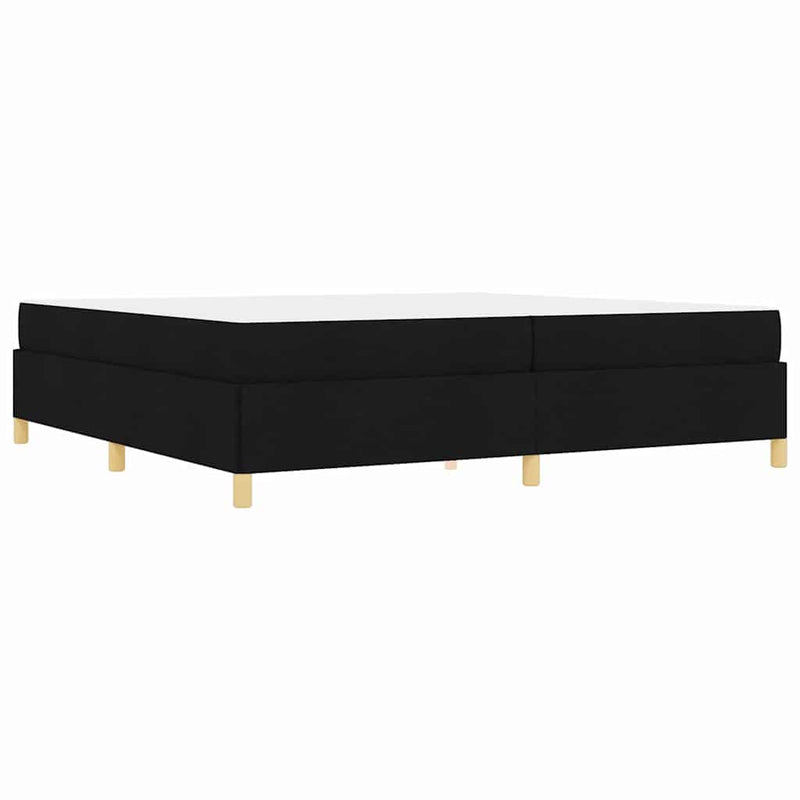 vidaXL Boxrugós ágy Fekete és fehér és fekete 200 x 200 cm szövet