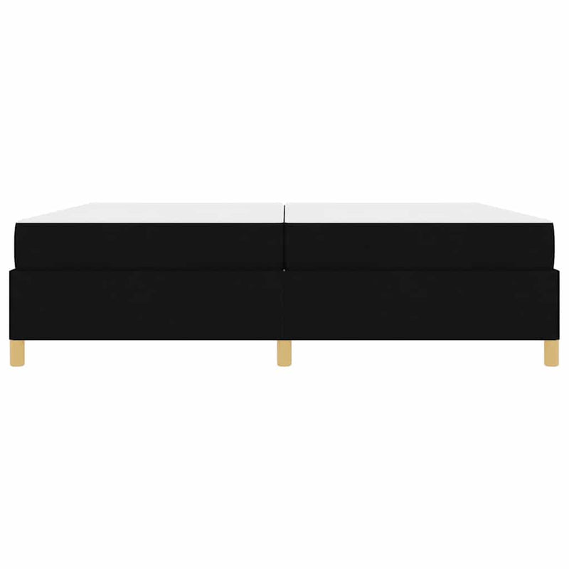 vidaXL Boxrugós ágy Fekete és fehér és fekete 200 x 200 cm szövet