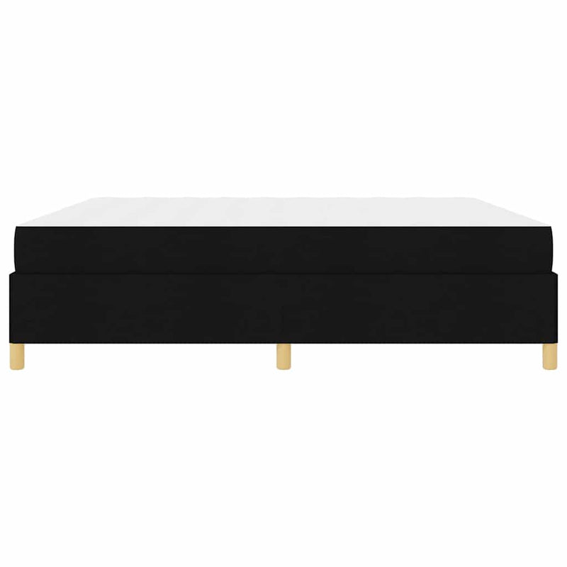 vidaXL Boxrugós ágy Fekete és fehér és fekete 200 x 200 cm szövet