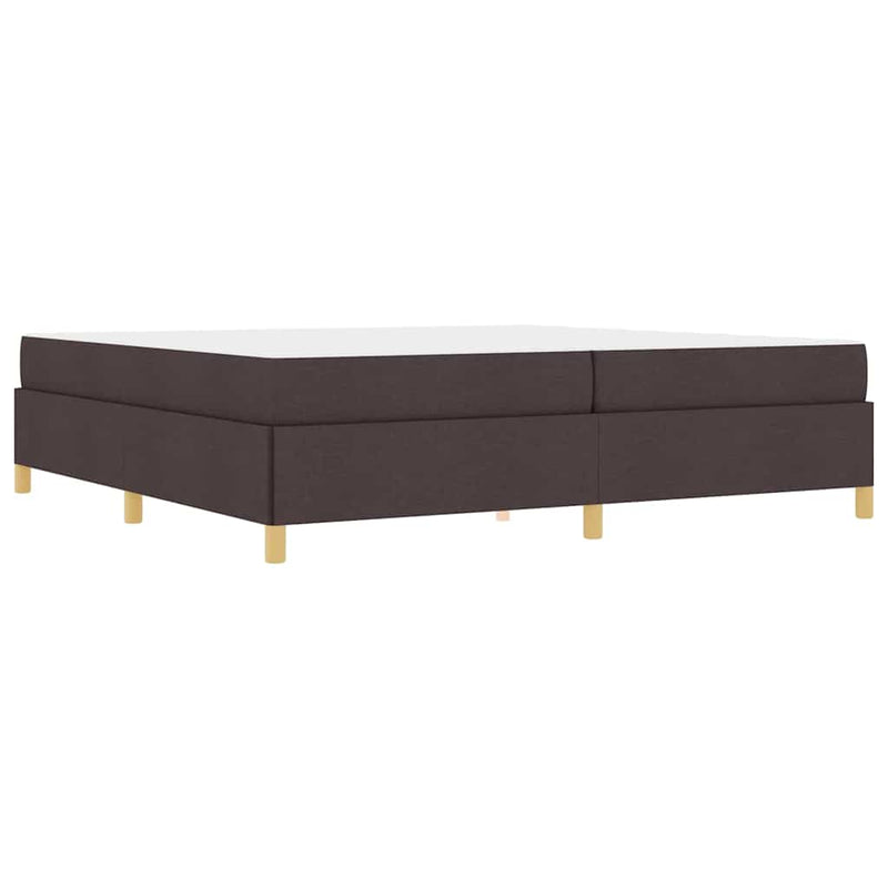 vidaXL Boxrugós ágy matracmal Sötétbarna és fehér 200 x 200 cm szövet
