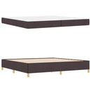 vidaXL Boxrugós ágy matracmal Sötétbarna és fehér 200 x 200 cm szövet