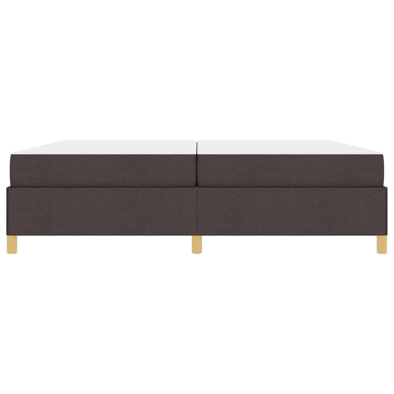 vidaXL Boxrugós ágy matracmal Sötétbarna és fehér 200 x 200 cm szövet