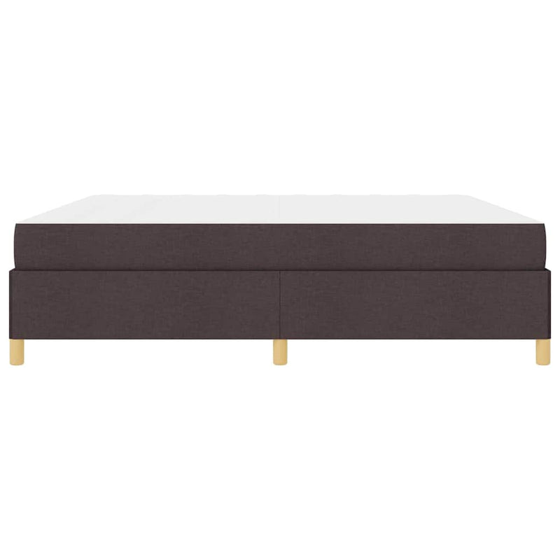 vidaXL Boxrugós ágy matracmal Sötétbarna és fehér 200 x 200 cm szövet