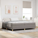 vidaXL Ágykeret matracmal Tópszínű 200 x 200 cm szövet