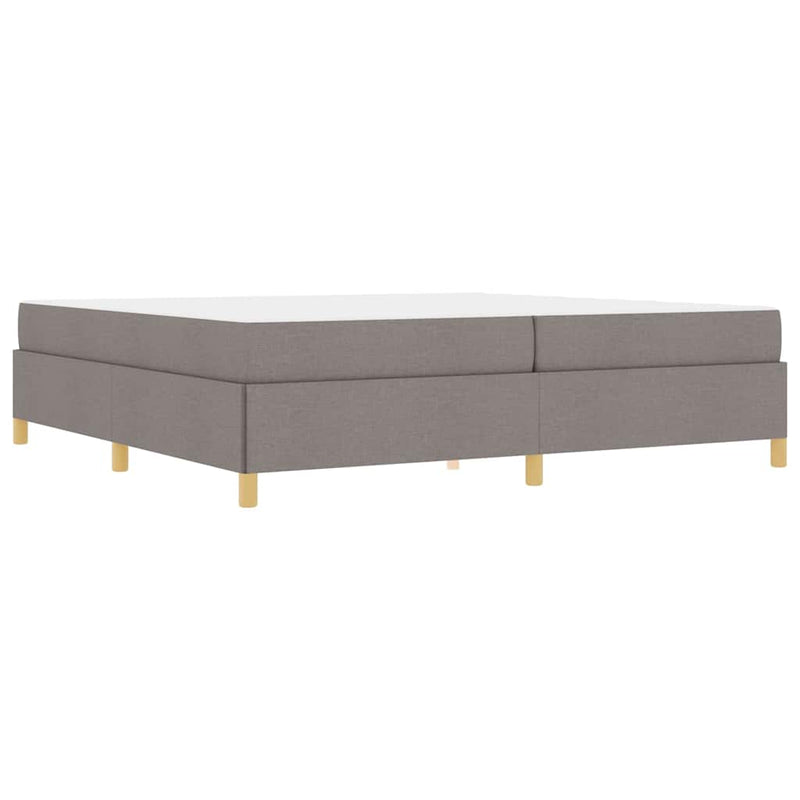vidaXL Boxrugós ágy matracmal Taupe és fehér 200 x 200 cm szövet