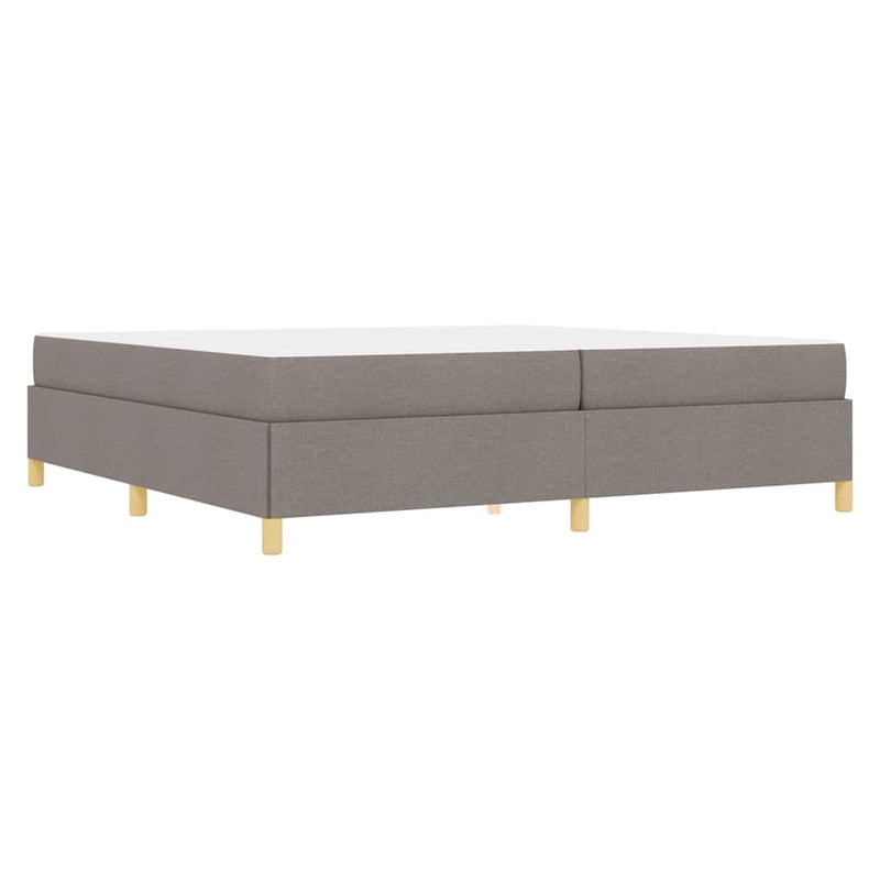 vidaXL Boxrugós ágy matracmal Taupe és fehér 200 x 200 cm szövet