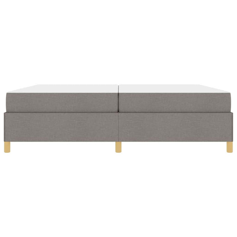 vidaXL Boxrugós ágy matracmal Taupe és fehér 200 x 200 cm szövet