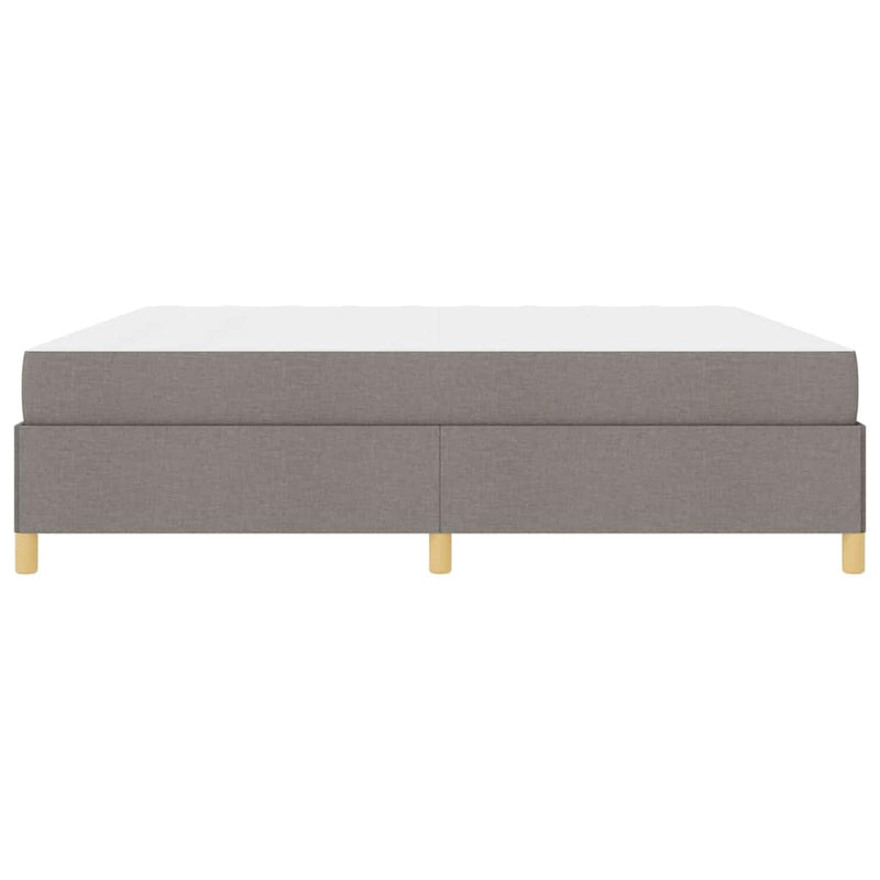 vidaXL Boxrugós ágy matracmal Taupe és fehér 200 x 200 cm szövet