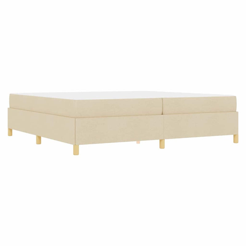 vidaXL Boxrugós ágy matracmal Fehér és krém 200 x 200 cm szövet