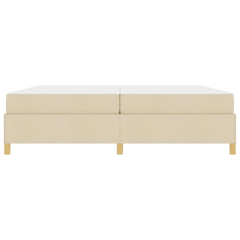 vidaXL Boxrugós ágy matracmal Fehér és krém 200 x 200 cm szövet