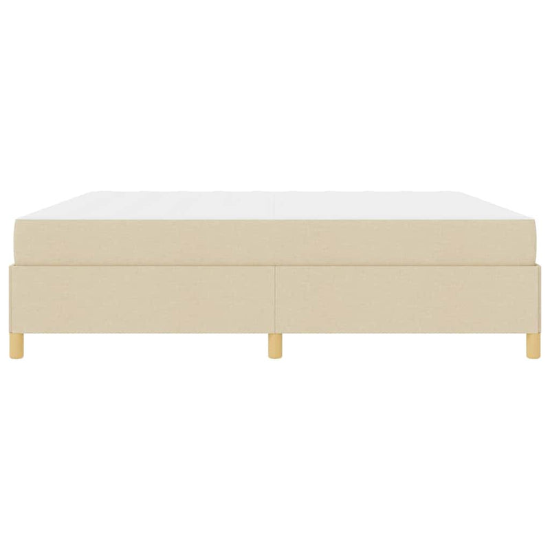 vidaXL Boxrugós ágy matracmal Fehér és krém 200 x 200 cm szövet