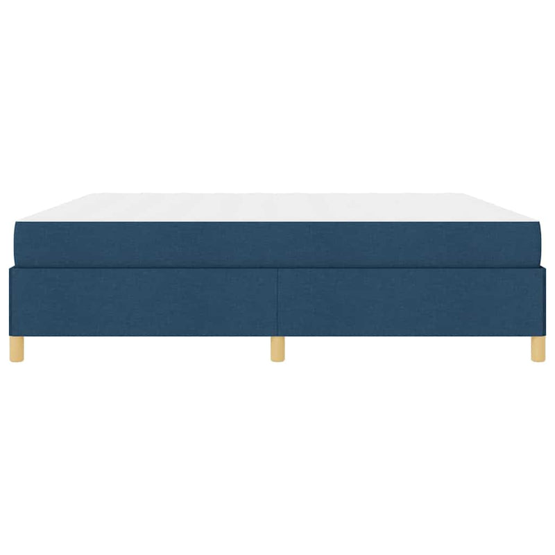 vidaXL Boxrugós ágy Kék és Sötétkék és Fehér 200 x 200 cm szövet