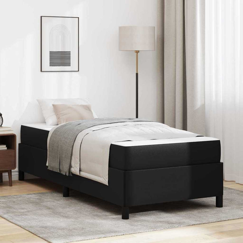 vidaXL Ágykeret matraccal matracmal Fekete 80 x 200 cm Műbőr